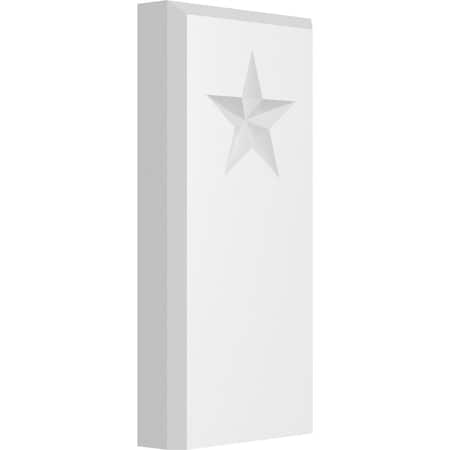 Ekena Millwork Standard Foster Star Plinth Block With Beveled Edge, 4"W x 8"H x 1"P PBP040X080X100FOS07